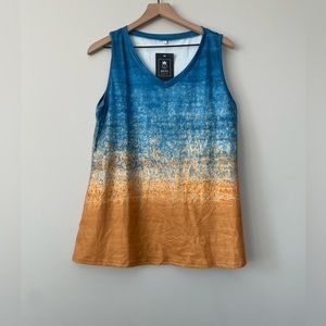 Etcyy NWT ombré blue orange tank top large